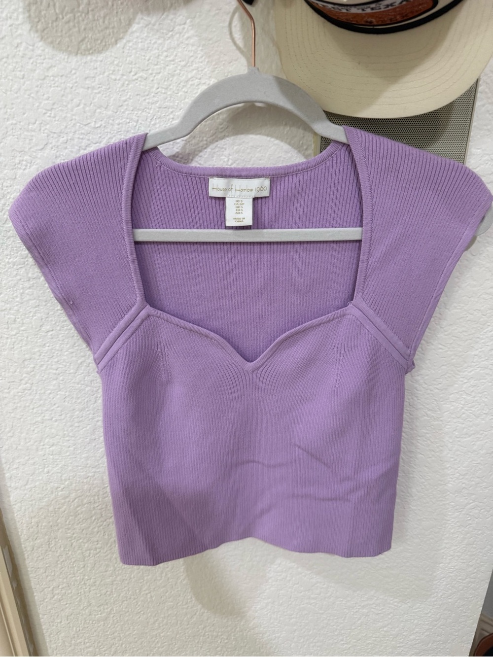 House of Harlow Lavender Ribbed Top